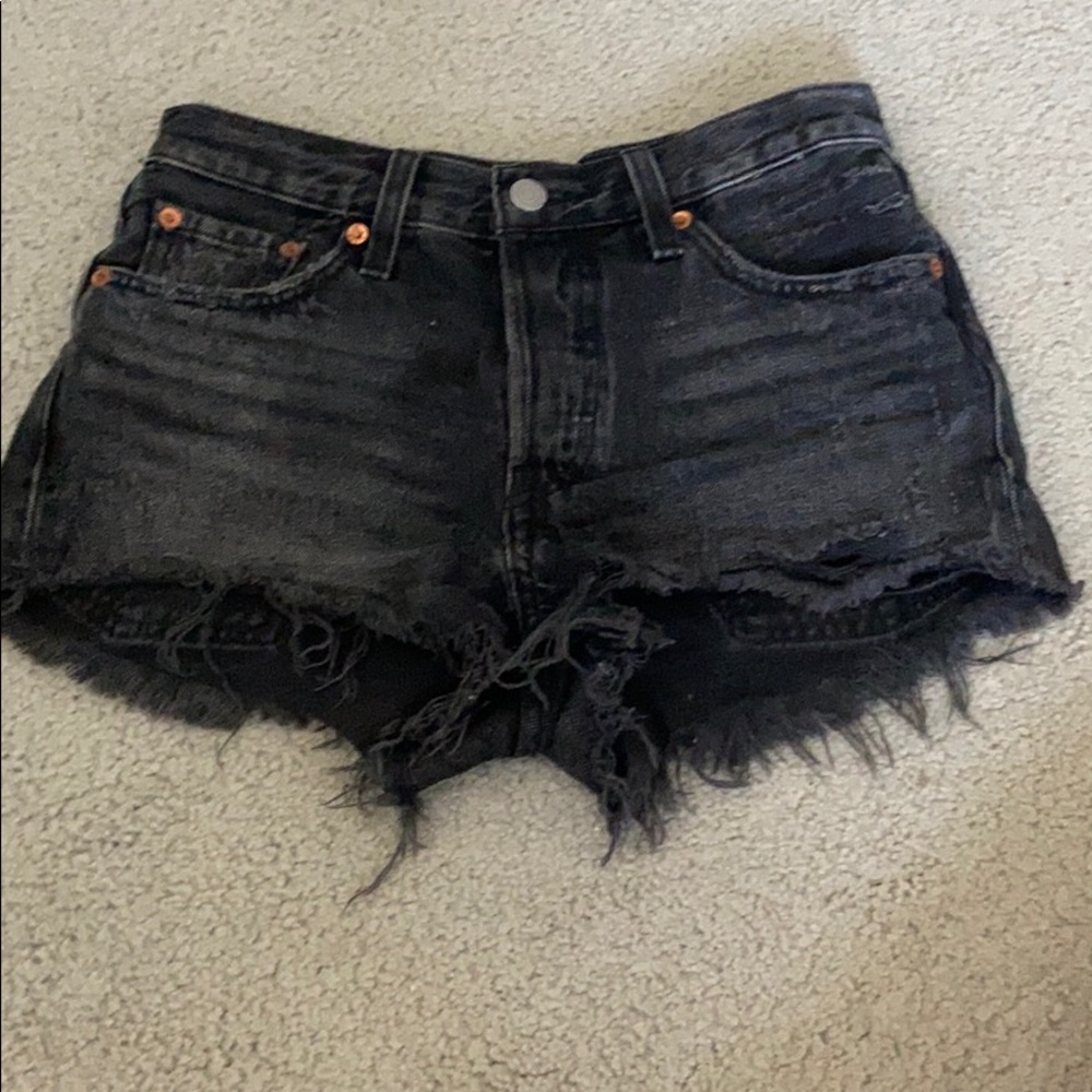 Black Levi denim shorts